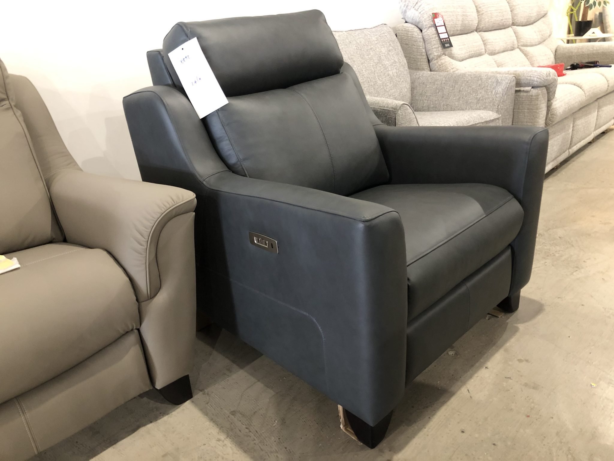 Parker Knoll Bodella Chair with Electric Recliner in Cambridge Petrol Blue