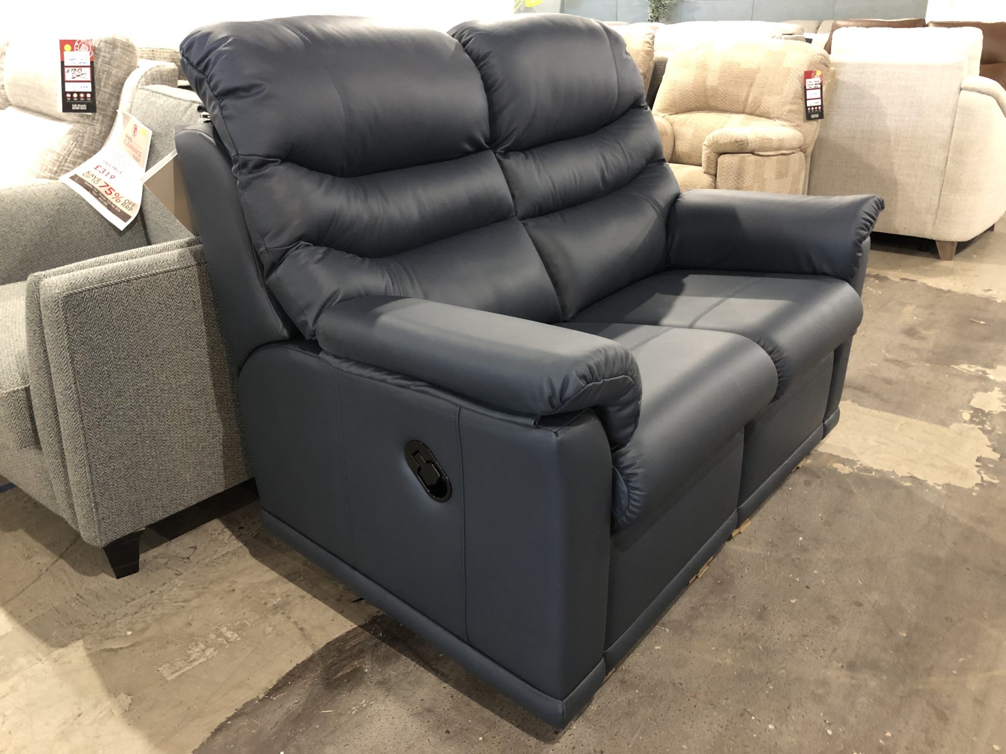 G Plan Malvern 2 seater manual recliner in Cambridge Navy