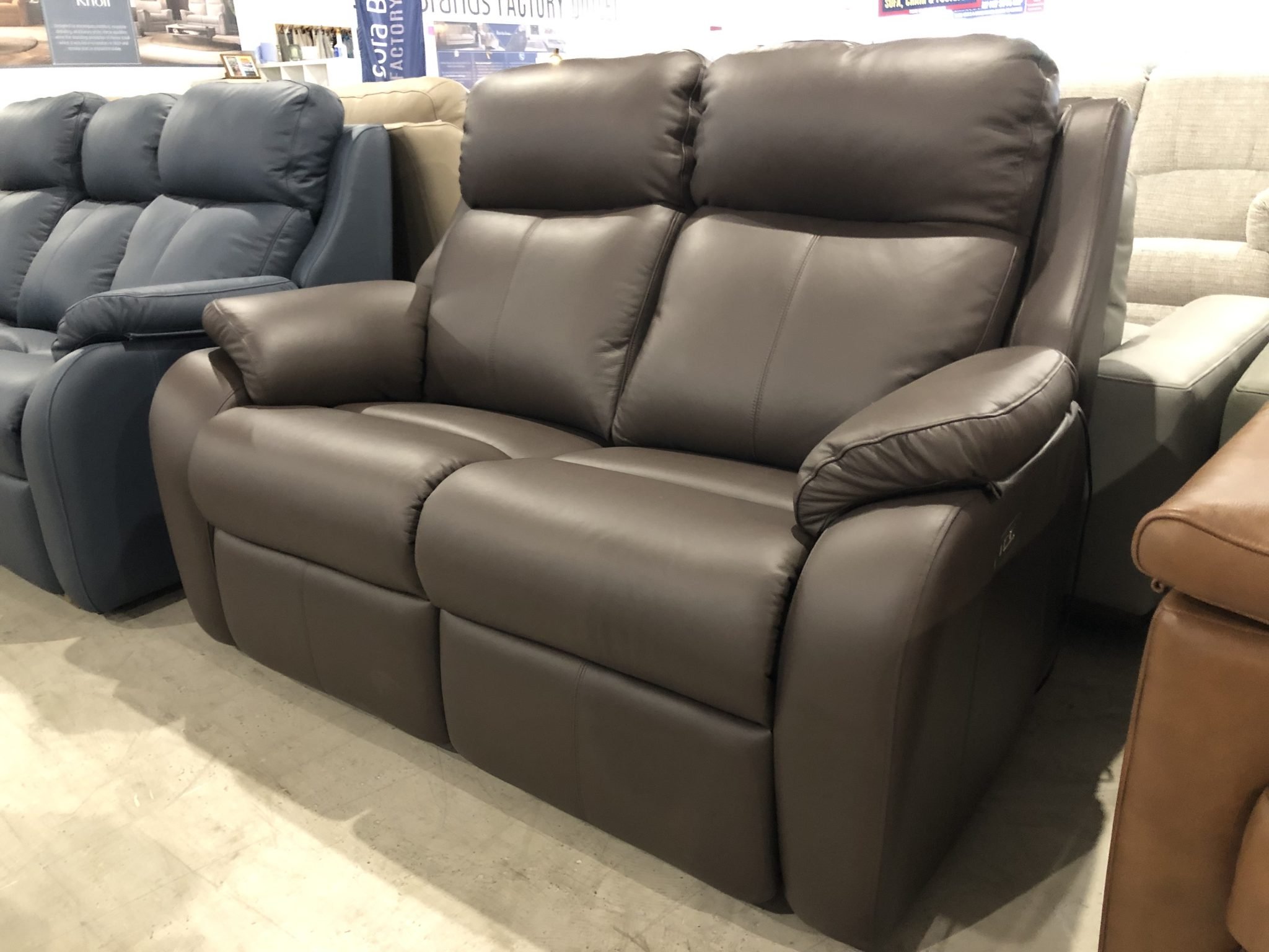 G Plan Kingsbury 2 Seater Electric Recliner Sofa in Dark Brown Leather