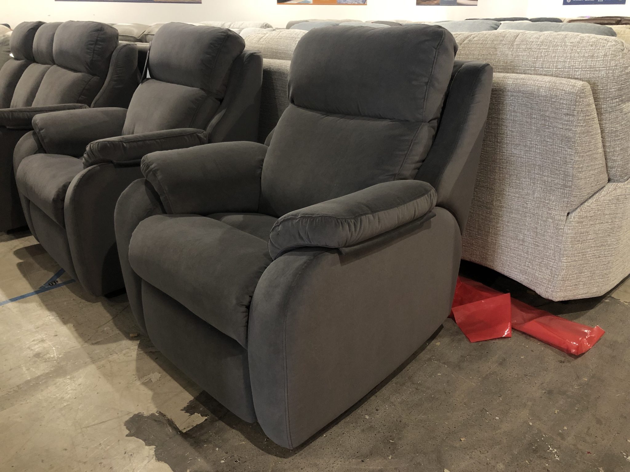 G Plan Kingsbury Electric Recliner with Lumbar and Headrest in Grey Velvet