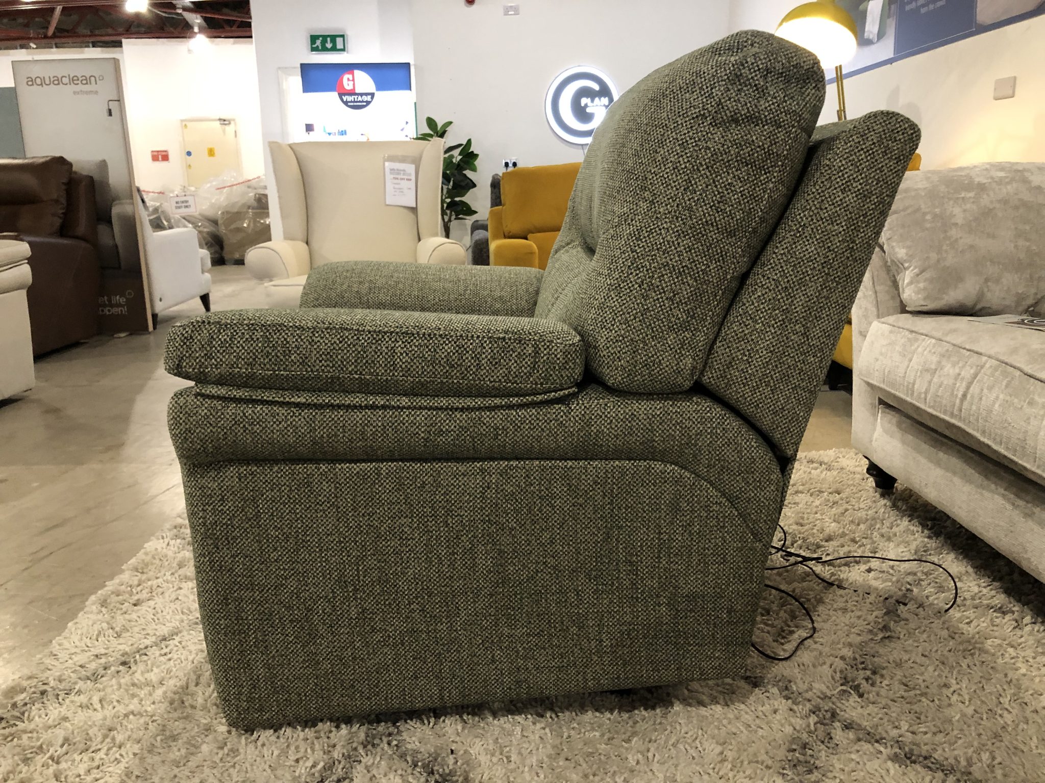 G Plan Seattle Armchair with electric recliner in Borla Rustle