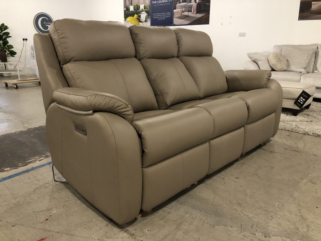 G Plan Kingsbury 3 Seater Electric Recliner with Lumbar and Headrest in Cambridge Taupe