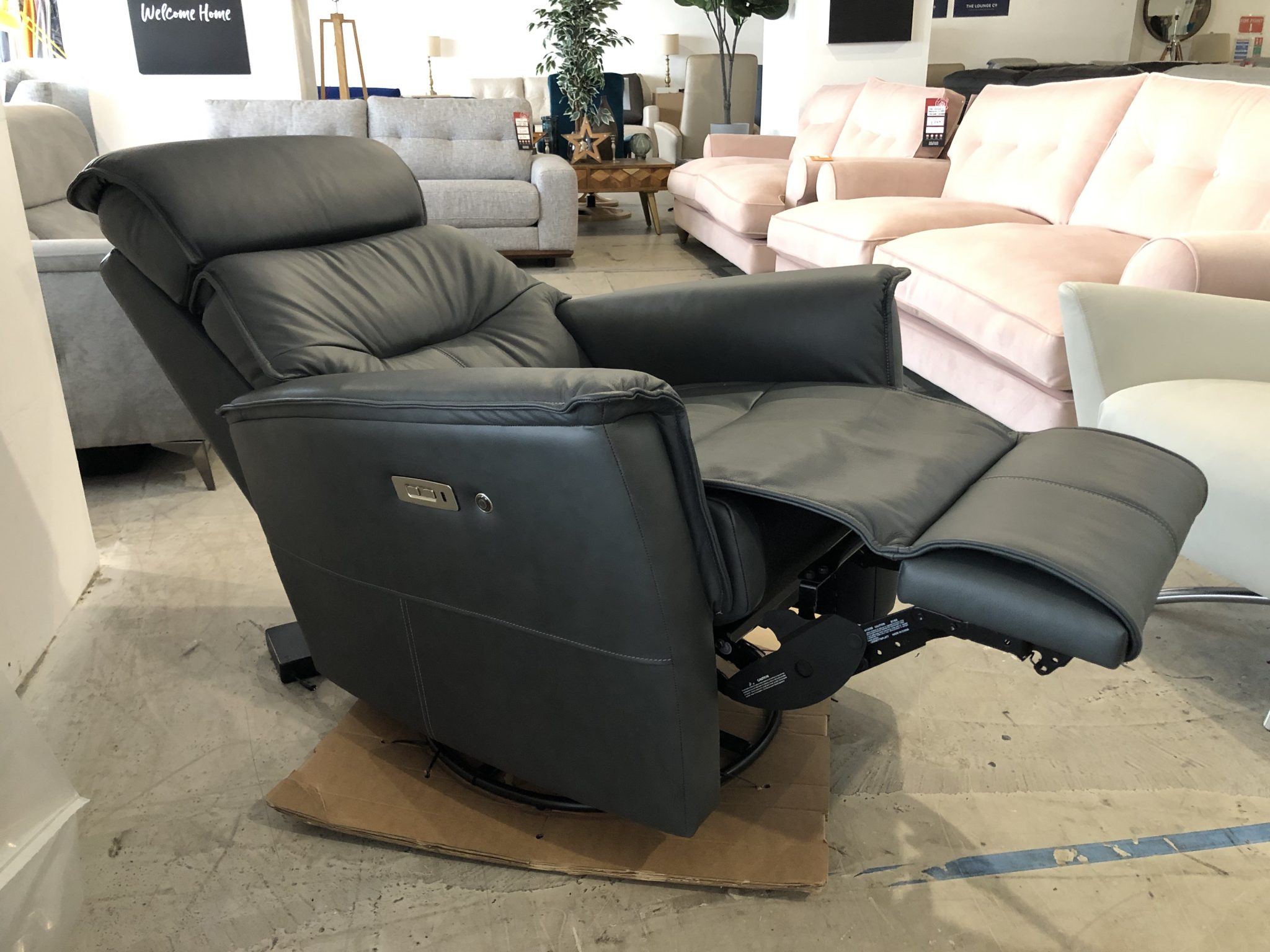 Parker Knoll Juni Rocker and Swivel Power Recliner with Heat in Cambridge Petrol Blue