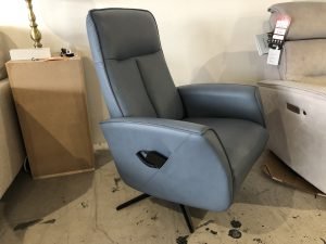G Plan Cartmel Electric Rise and Recline Swivel Armchair in Cambridge Sky