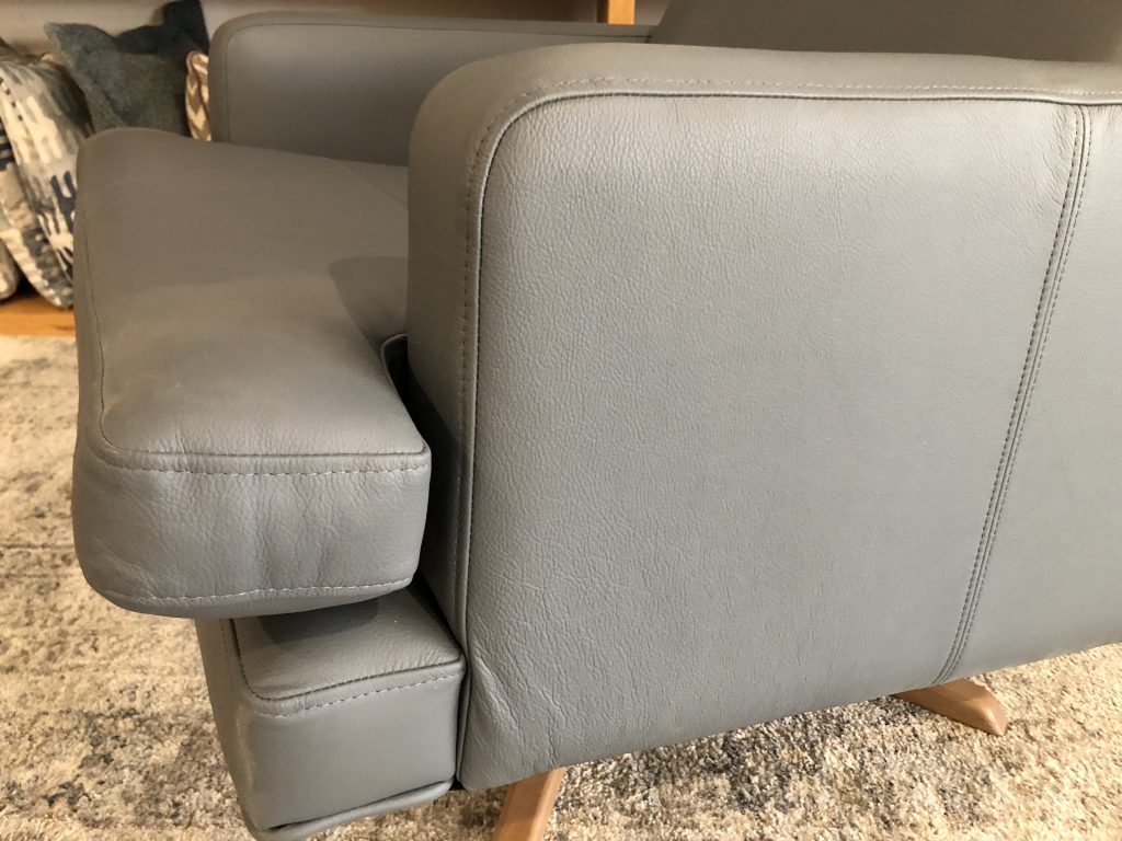 Collins and Hayes Banks Swivel Chair in Blue Leather