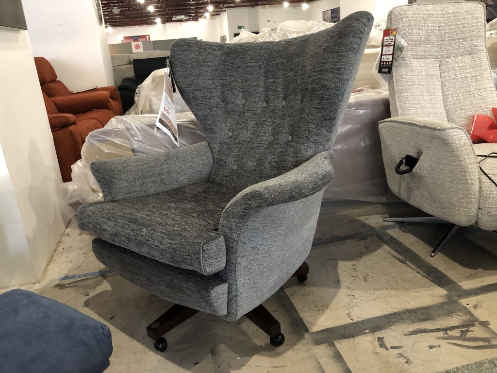 G Plan Vintage 62 Swivel Chair with Walnut Base