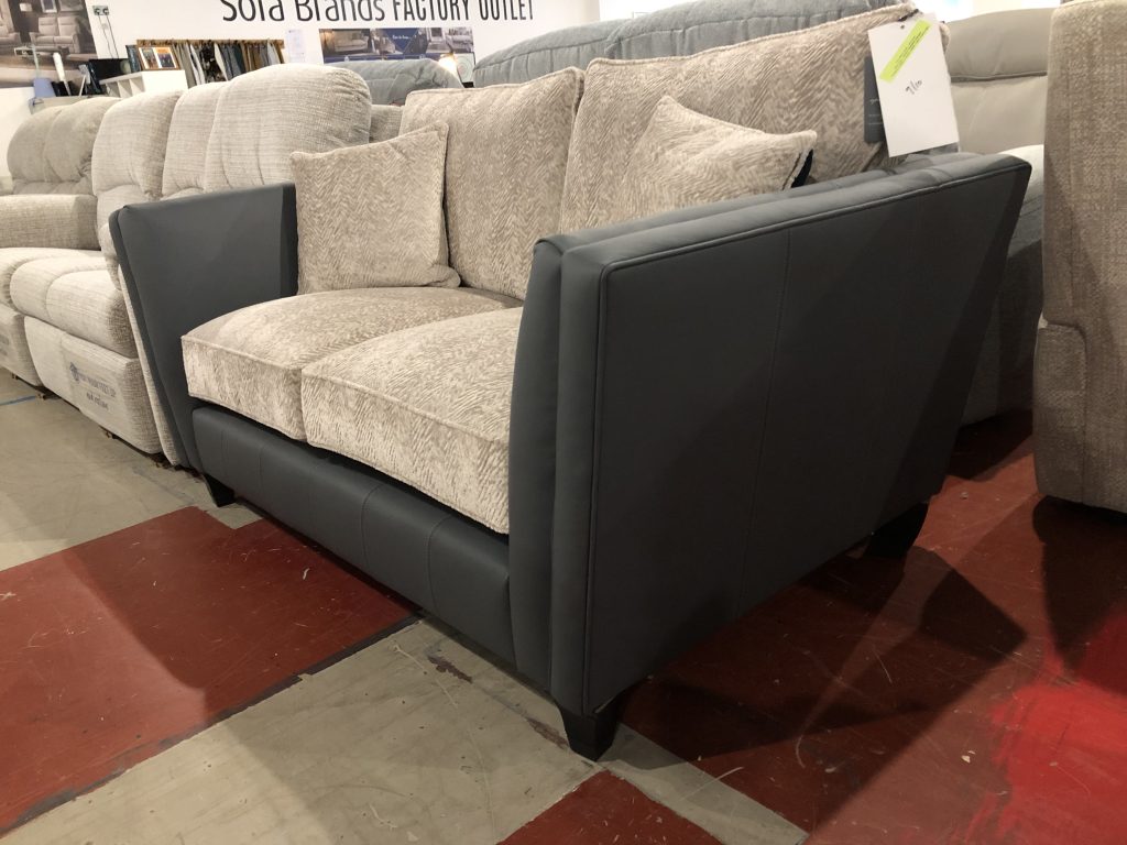 Parker Knoll Harlow 2 seater in Madri Midnight & Mahog Plain