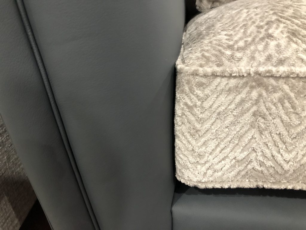 Parker Knoll Harlow 2 seater in Madri Midnight & Mahog Plain