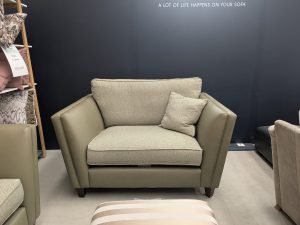 Parker Knoll Harlow Snuggler Chair in Leather Fabric Mix