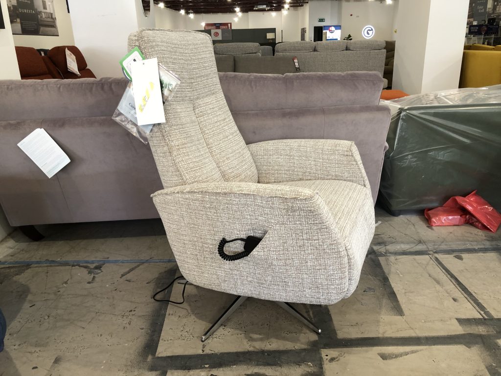 Image - 2026-08-07T112441.578 G Plan Odense Electric Rise Recline Headrest Lumbar Swivel Armchair in Loom Shale