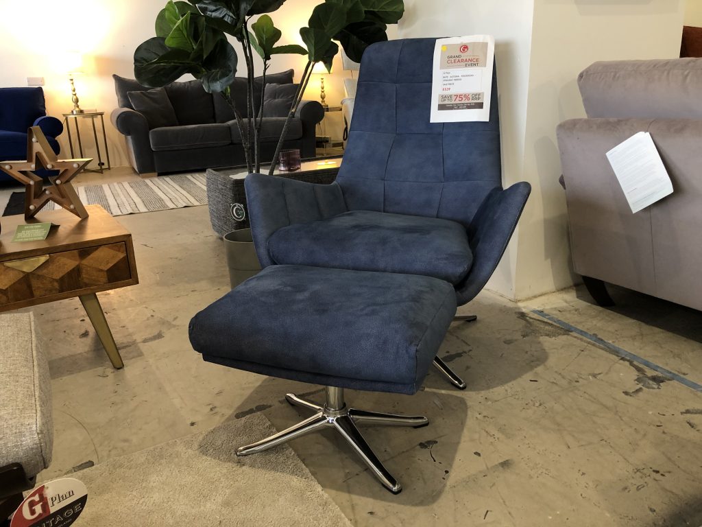 Image - 2026-08-07T122332.271 G Plan Actona Swivel Armchair with Footrest in Blue
