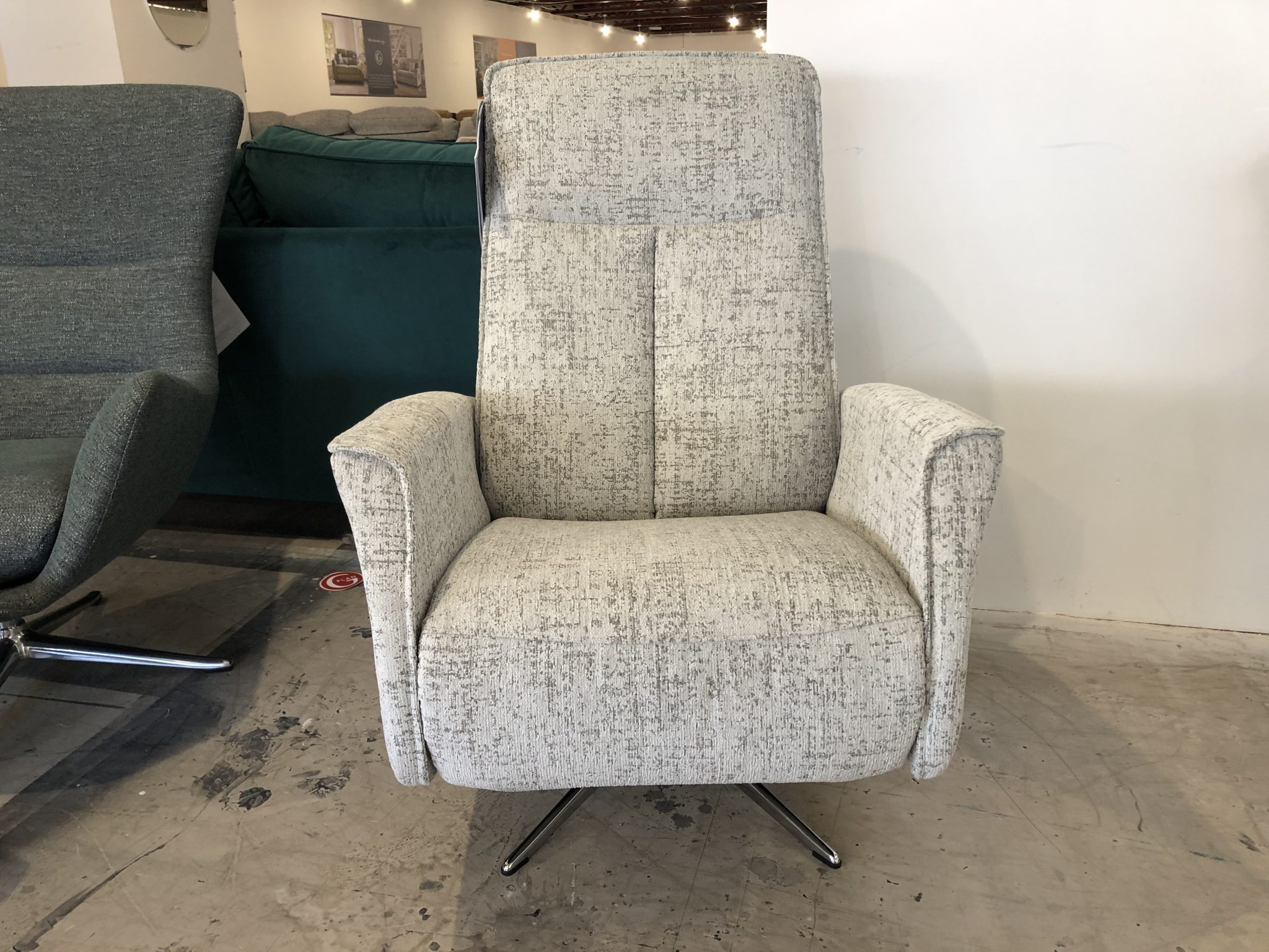 G Plan Cartmel Electric Recliner and Headrest Swivel Armchair in Ultima Mist