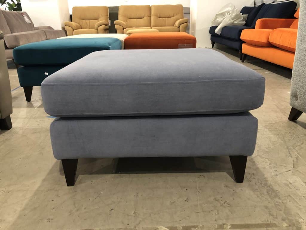 The Lounge Co Romilly Footstool in Blue Matcha