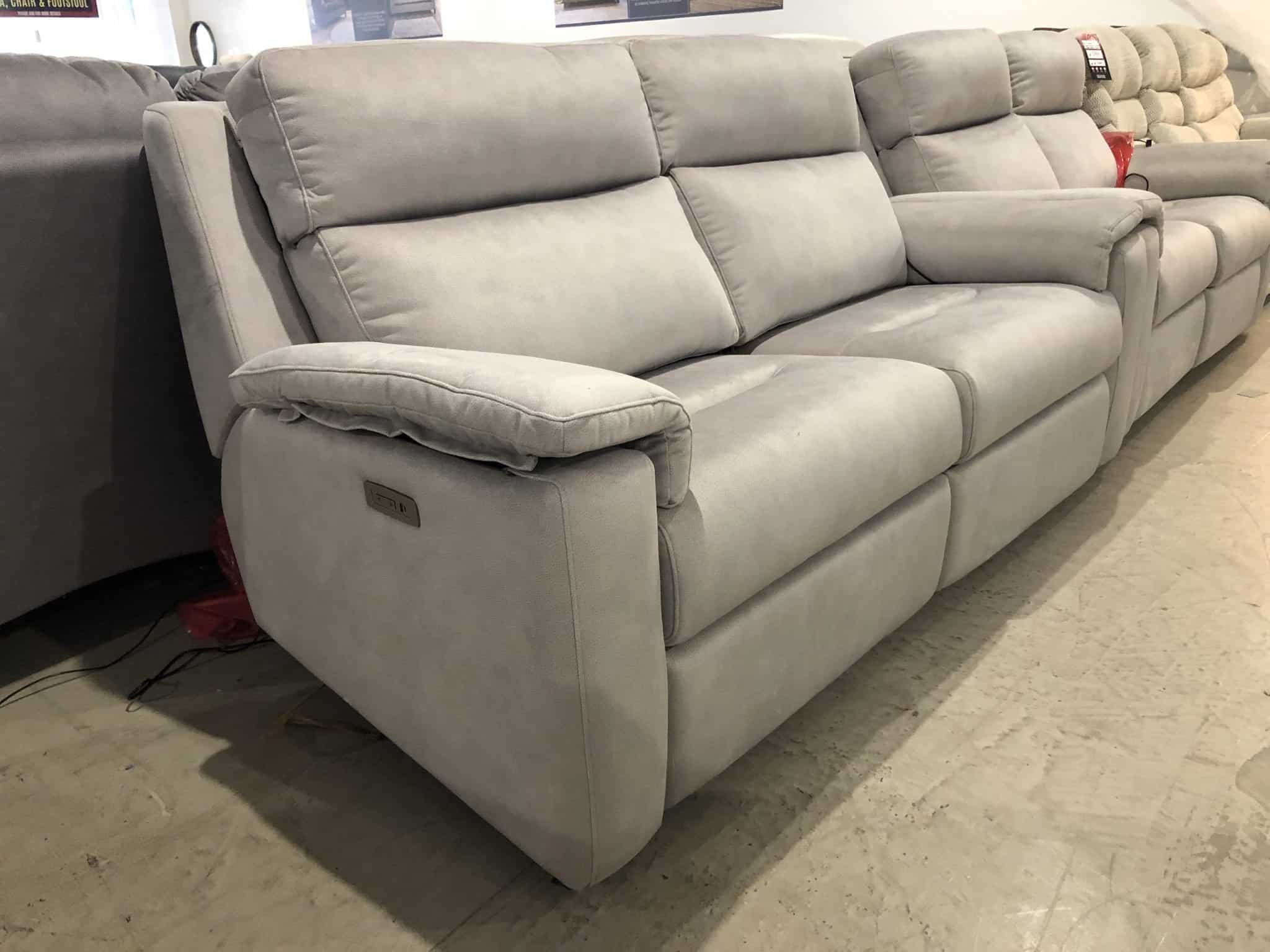 G Plan Thornbury Large Sofa with Electric Recliner in Stingray Platinum