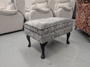 Parker Knoll Penhurst Footstool in Mitiria Slate , Mahogany Legs.