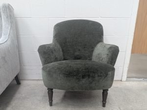 Parker Knoll JL Fireside Low Back Chair in Chenille Moss Green