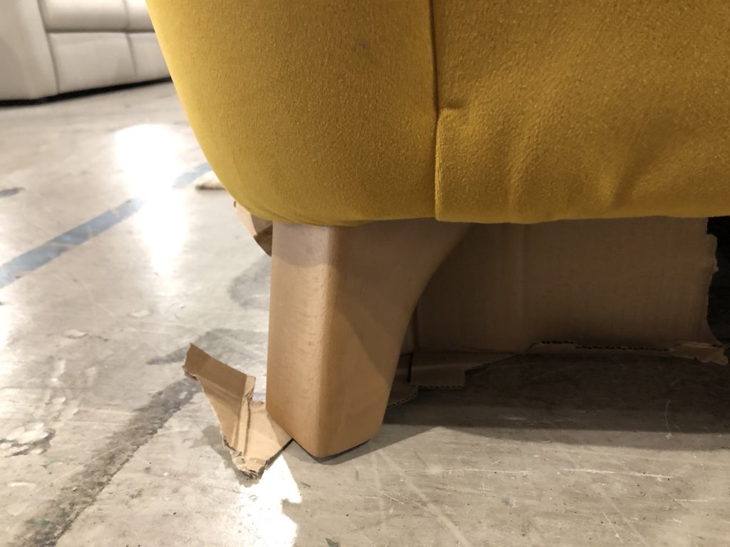 G Plan Vintage 68 Small Sofa with LHF electric footrest in Plush Turmeric